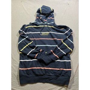 Wezc Sweater‎ Adult Large Blue Striped Pullover Long Sleeves Hoodie Mens.